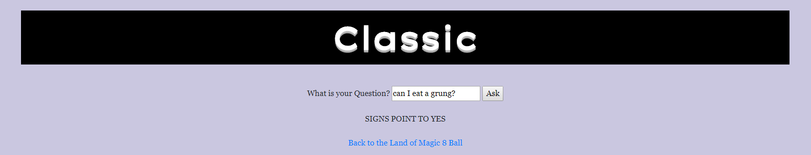 primitive magic 8 ball